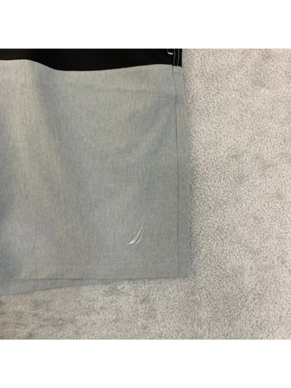 NWT Nautica Men's XL Gray Blue Swim Shorts Black UPF Quick Dry Mens